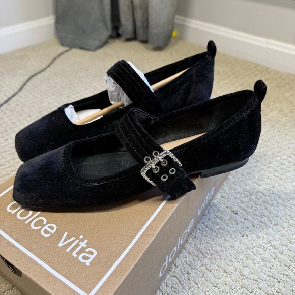 Dolce Vita Arora Nero Velvet Flats Size 8 NEW - Picture 14 of 14